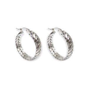 Ατσάλινα Σκουλαρίκια Κρίκοι Φύλλο